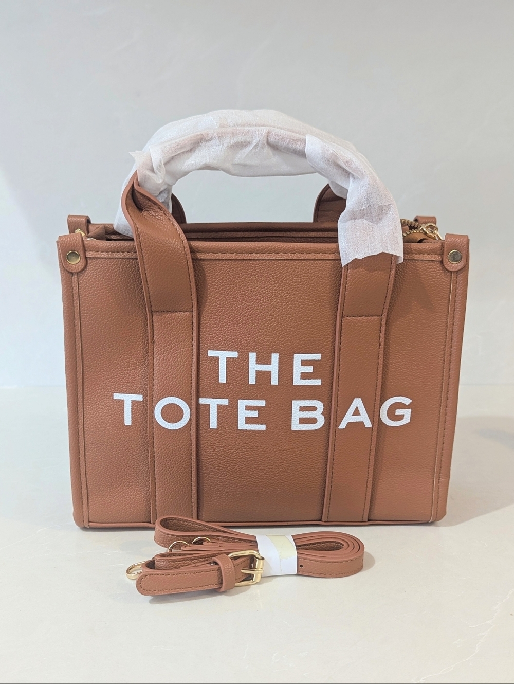 Women's Leather-Look Tote in Brown